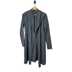 Katharina Hovman Womens Merino Wool Cardigan Duster Blue Sz 8 Pockets Lagenlook